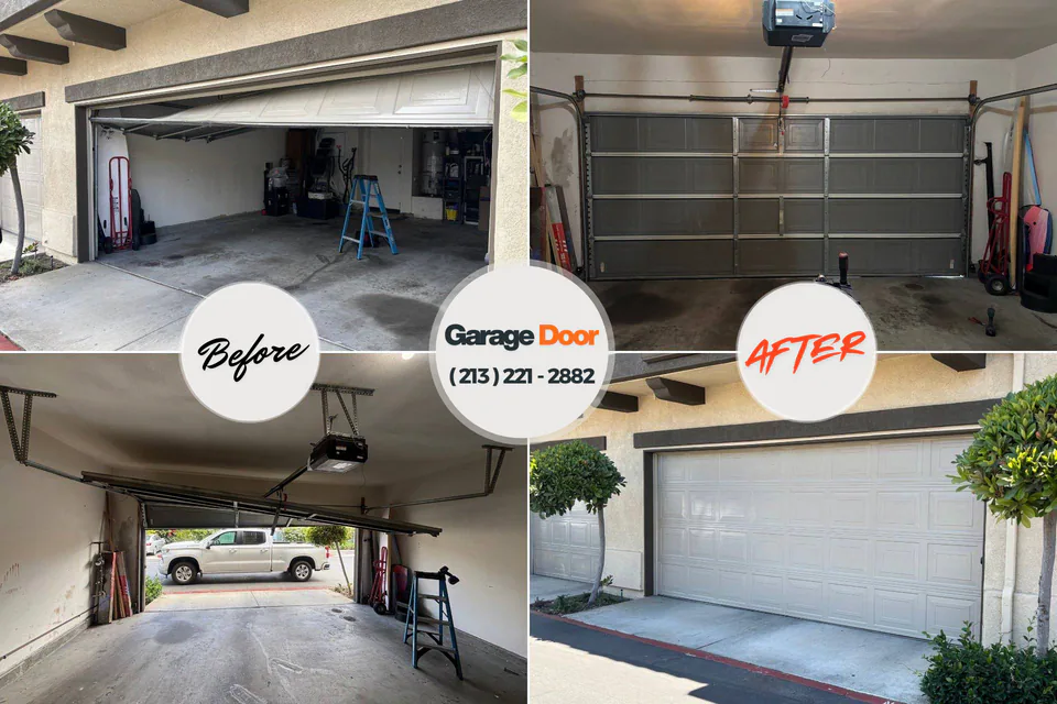Before and after: garage door repair Five Corners, WA
